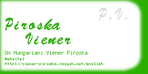 piroska viener business card